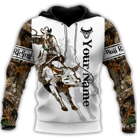 Bull Riding Tattoo Style Art – 3D Hoodie