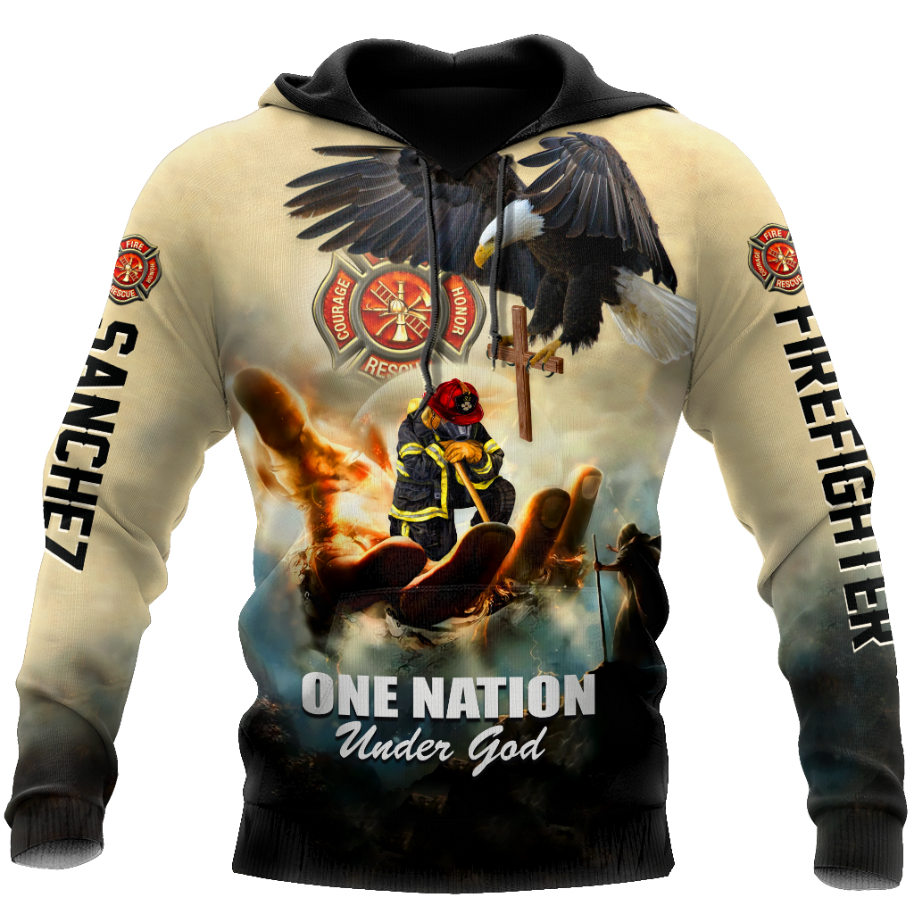 Firefighter Custom Name Art – 3D Hoodie