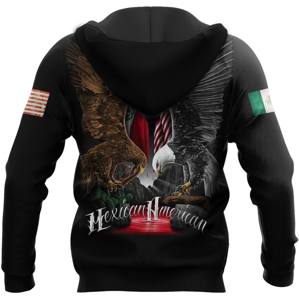 Mexican American Two Eagles Art - 3D Hoodie