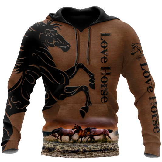 Horse Love 3D Printed Art – 3D Hoodie