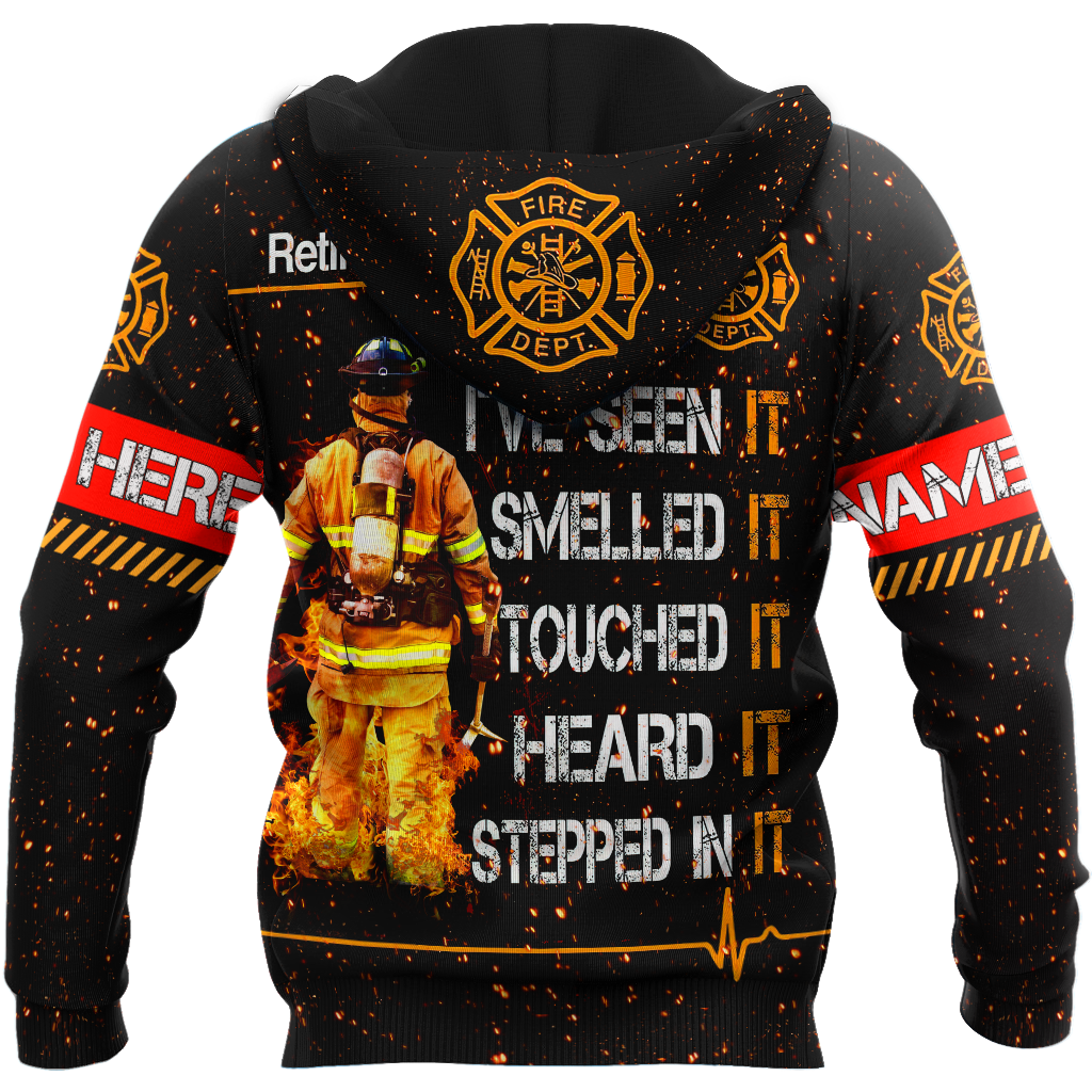 Retired Firefighter Custom Name Art – 3D Hoodie