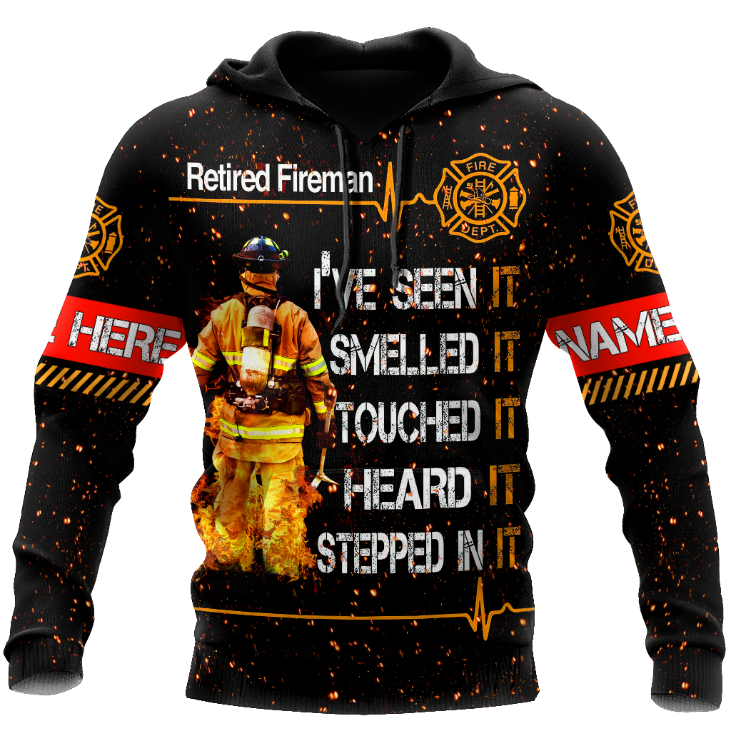 Retired Firefighter Custom Name Art – 3D Hoodie