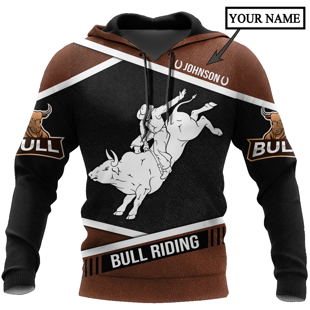 Bull Riding Custom Name Art – 3D Hoodie