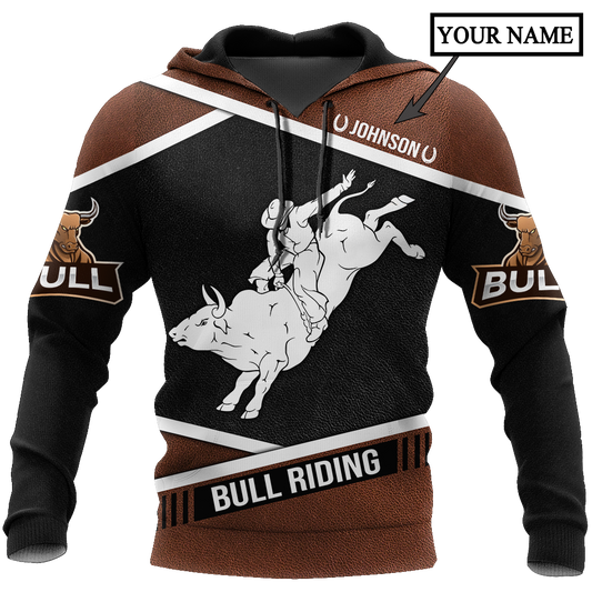 Bull Riding Custom Name Art – 3D Hoodie