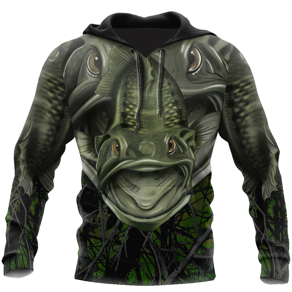 Collection Largemouth Bass Badass Camo – 3D Hoodie
