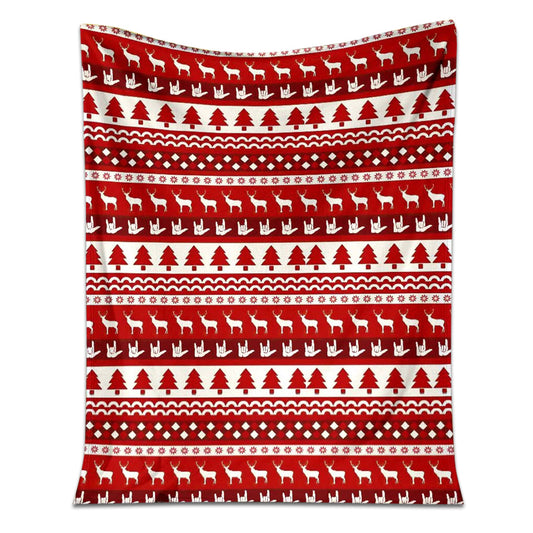 Asl Christmas White And Red 50 x 60 Inch Flannel Blanket For Cozy Bedroom And Sofa Decor