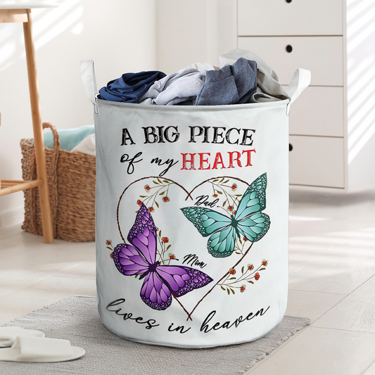 A big piece of my heart butterfly - Laundry basket - LAUB07NGC010322-Owls Matrix
