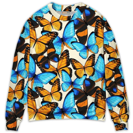 Abstract Colorful Vintage Butterfly Art – Sweater - Ugly Christmas Sweater