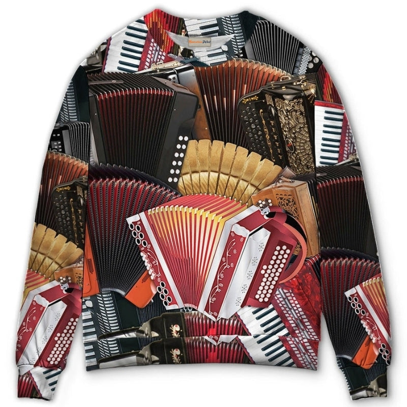 Accordion Gentleman Music Quote Style – Sweater - Ugly Christmas Sweater
