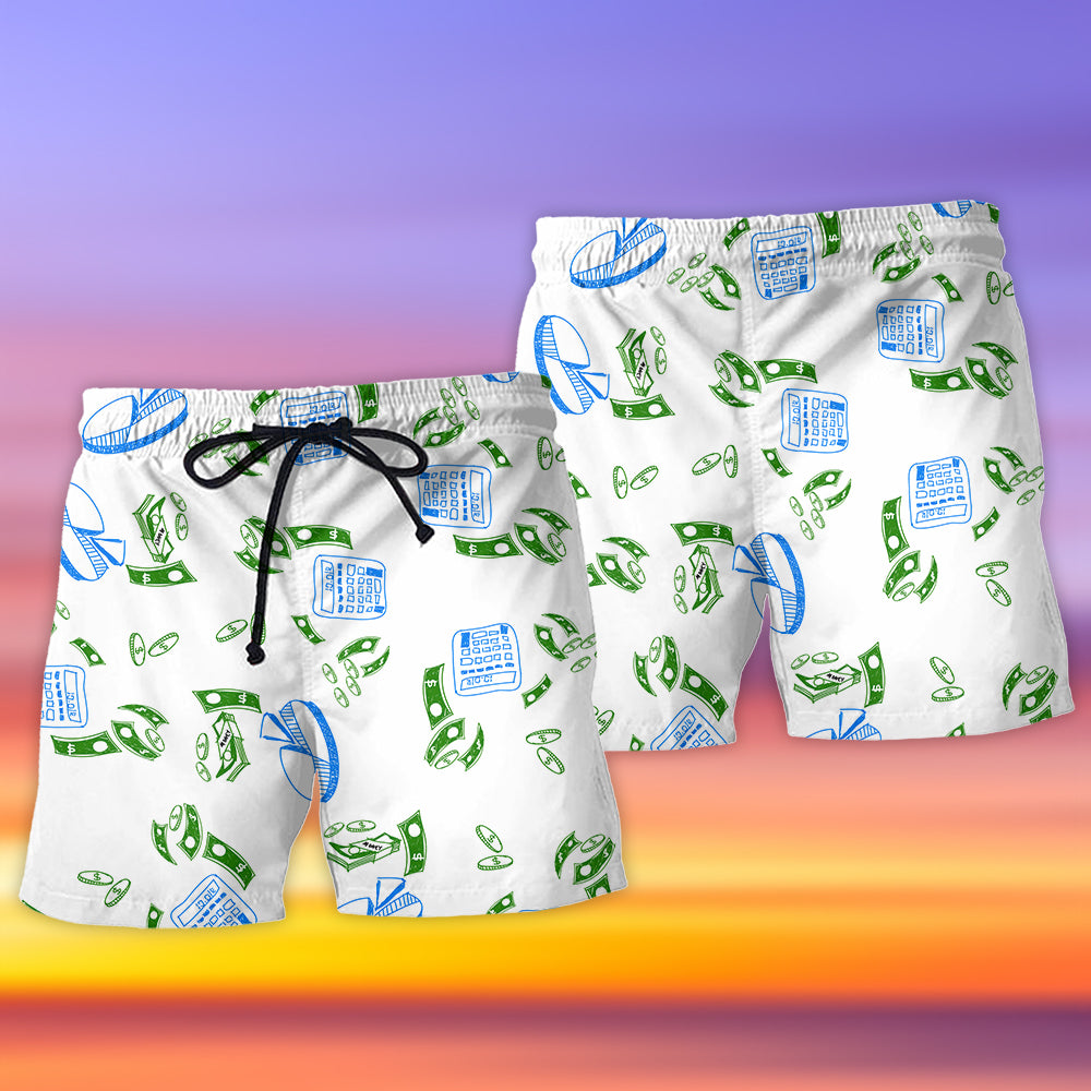 Accountant Money Chart Humor - Beach Short