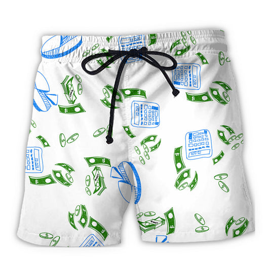 Accountant Money Chart Humor - Beach Short