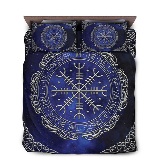 Viking Aegishjalmur Helm Of Awe Bedding Cover For Norse Bedroom Decor