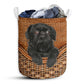S: 17.72”x13.78” (45x35 cm) Affenpinscher dog rattan teaxture - Laundry basket - Owls Matrix LTD