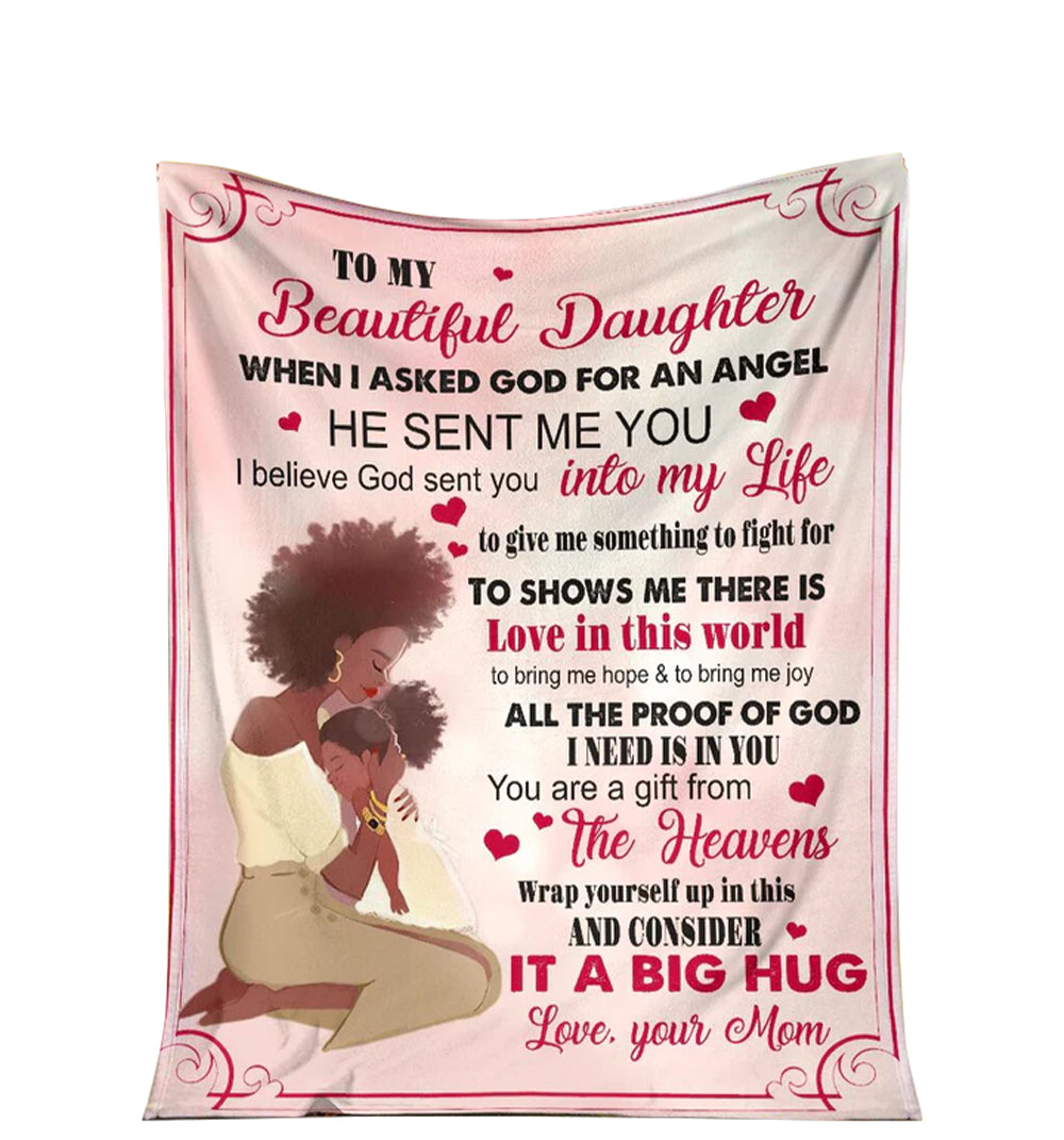 African American I Asked God For A Best Friend Flannel Blanket For Soft Bed Couch And Home Comfort