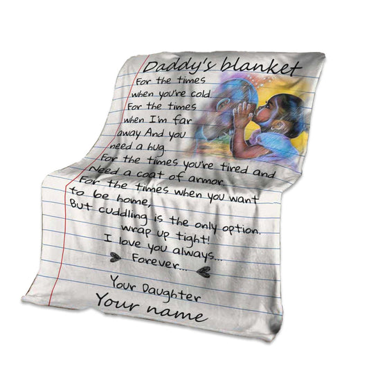 African Daddy's American Personalized 50 x 60 Inch Flannel Blanket For Cozy Bedroom And Sofa Decor