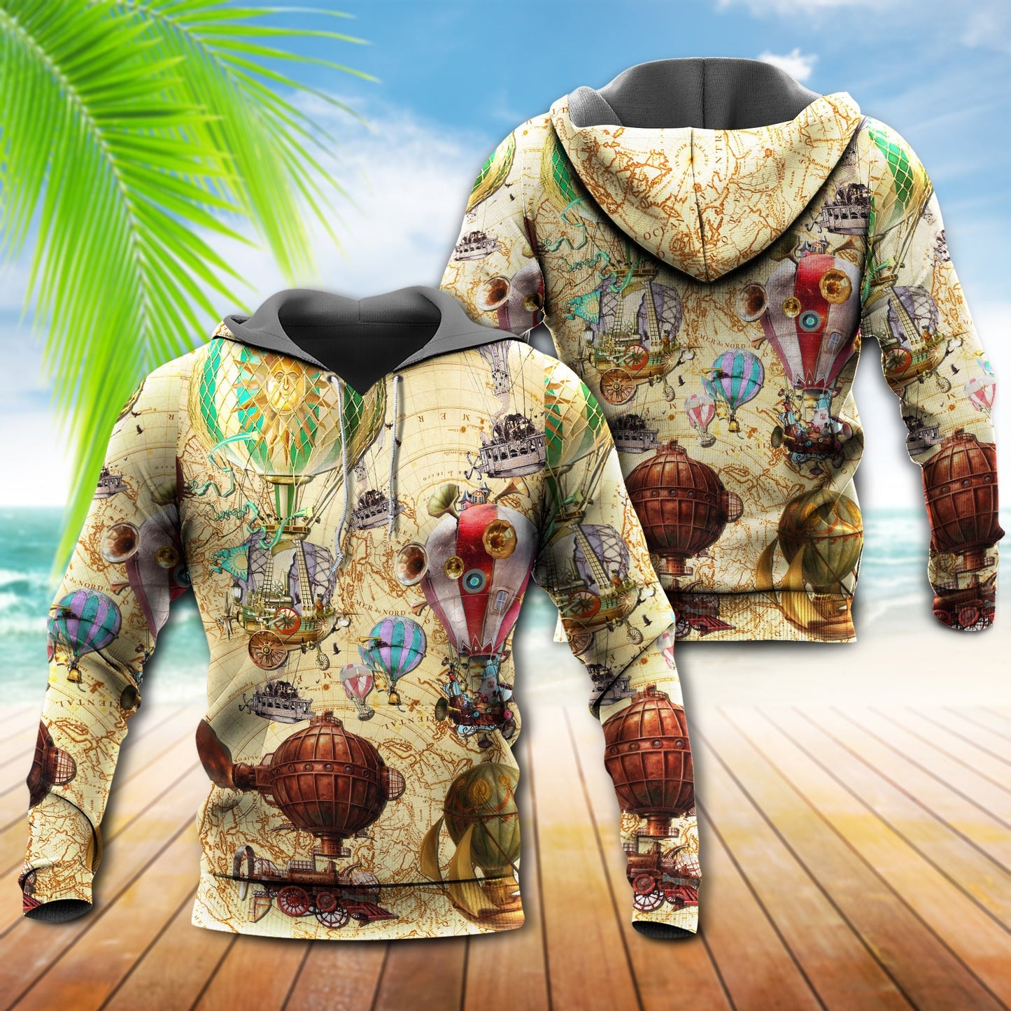 Hot Air Balloon Vintage Flight - 3D Hoodie