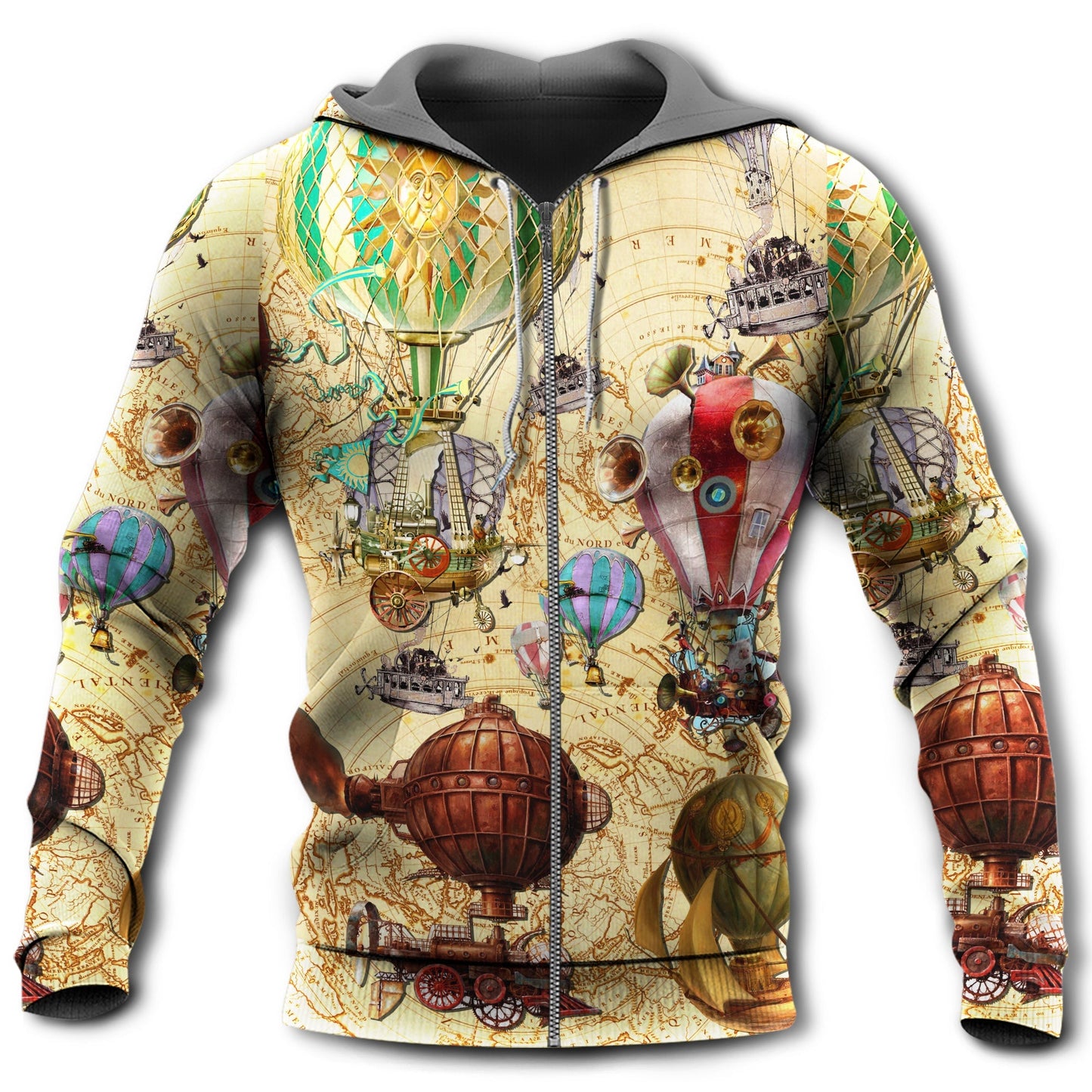 Hot Air Balloon Vintage Flight - 3D Hoodie