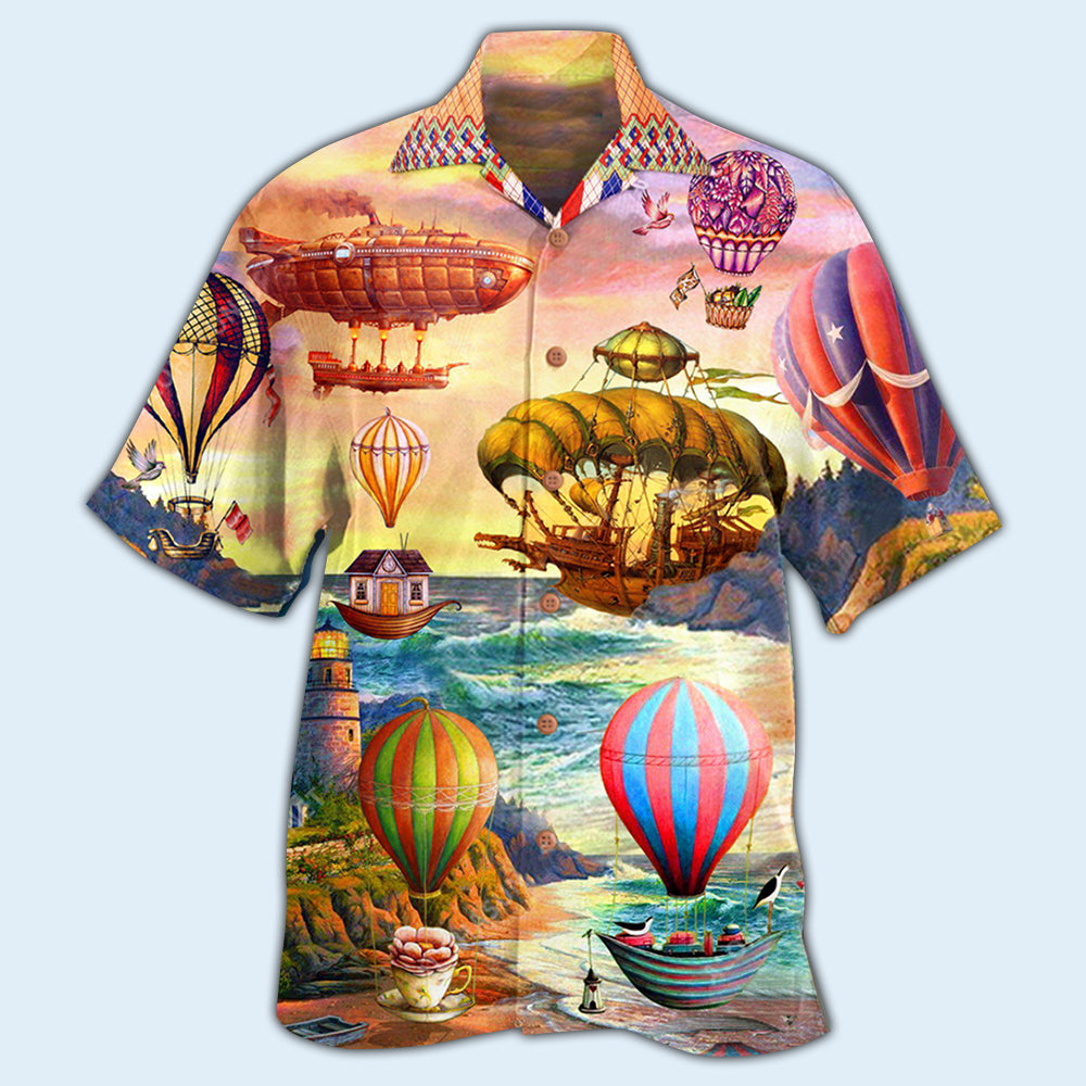 Steampunk Hot Air Balloon Travel – Hawaiian Shirt