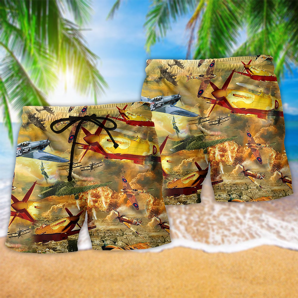 Aircraft Combat Flying Sky - Beach Short