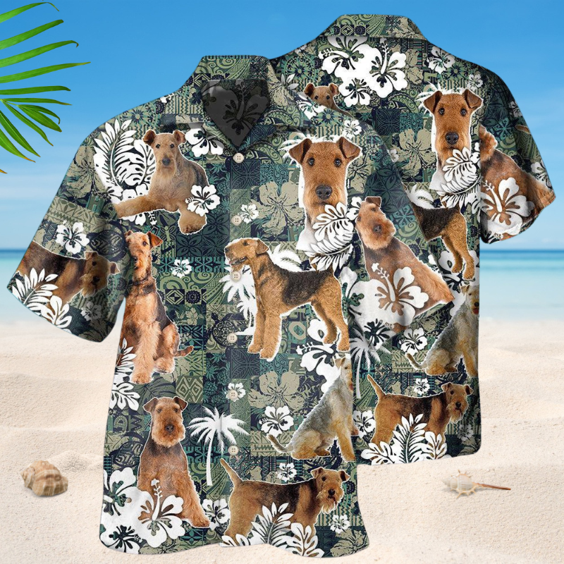 Airedale Terrier Tropical Dog Lover Style – Hawaiian Shirt