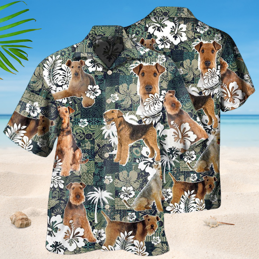 Airedale Terrier Tropical Dog Lover Style – Hawaiian Shirt
