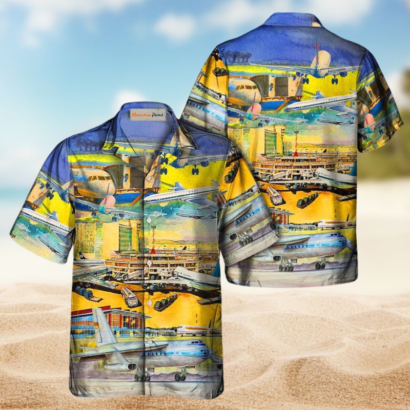 Airplane Take Off From Airport Edition – Hawaiian Shirt