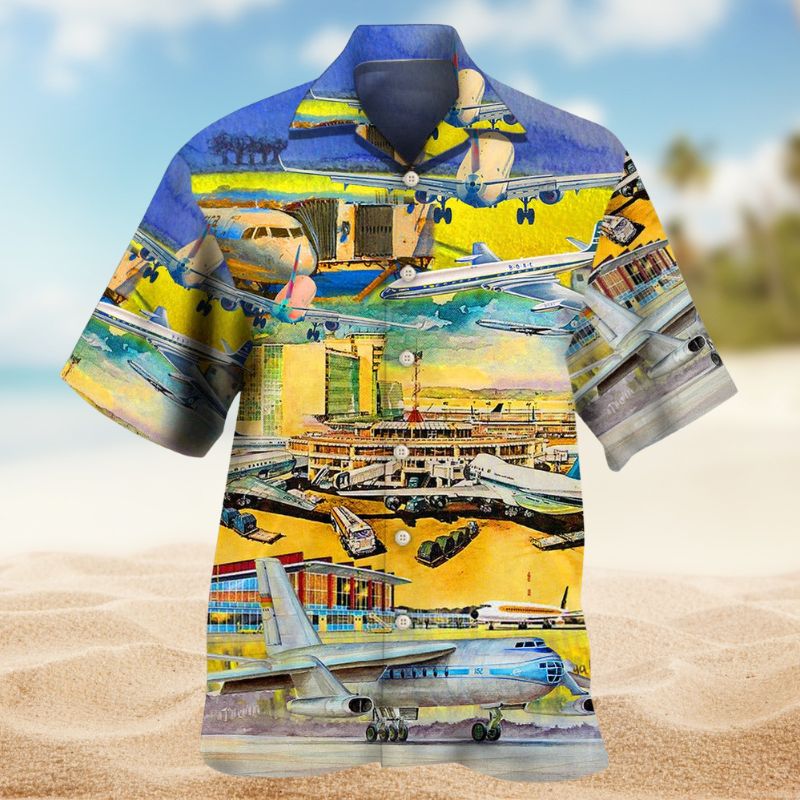Airplane Take Off From Airport Edition – Hawaiian Shirt