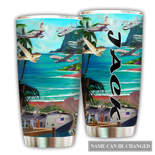 Airplane To Hawaii Personalized 20 Oz Tumbler For Coffee Travel And Daily Use