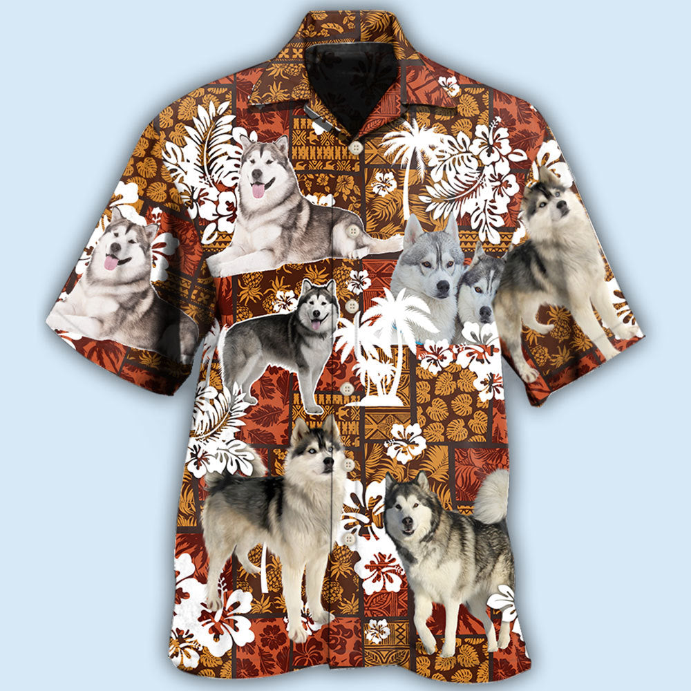 Alaskan Malamute Tropical Style – Hawaiian Shirt