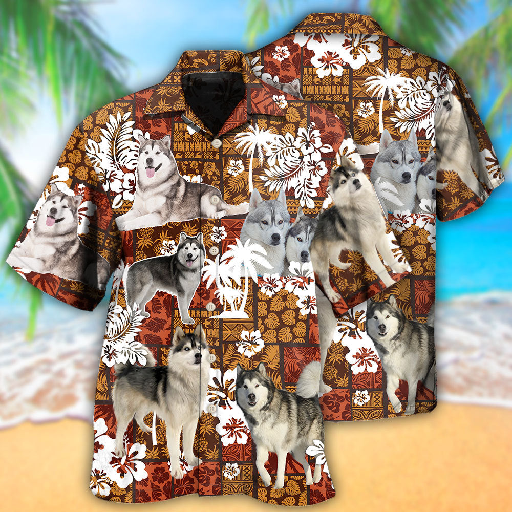 Alaskan Malamute Tropical Style – Hawaiian Shirt