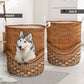 Alaskan Malamute Dog Rattan Teaxture - Laundry Basket - Owls Matrix LTD