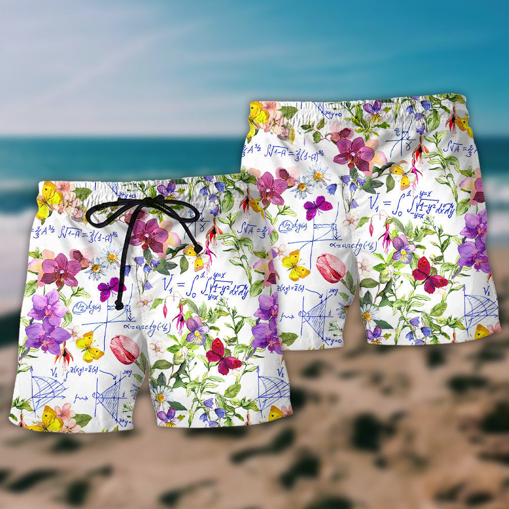 I Like Math Floral Creative – Beach Short