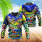 Santa Riding Alligator Christmas - 3D Hoodie