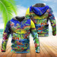 Alligator Christmas Santa Riding Alligator - Hoodie - Owls Matrix LTD