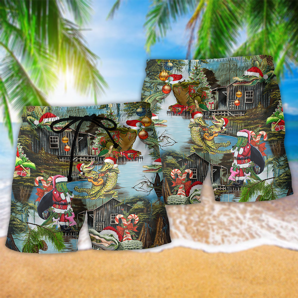 Alligator Christmas Goodbye Humor – Beach Short