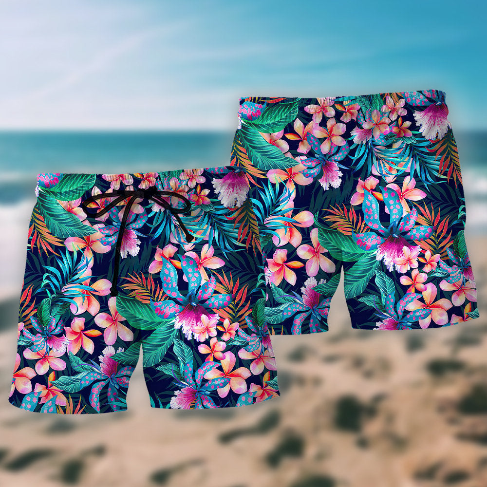 Aloha Tropical Floral Summer Art – Beach Short