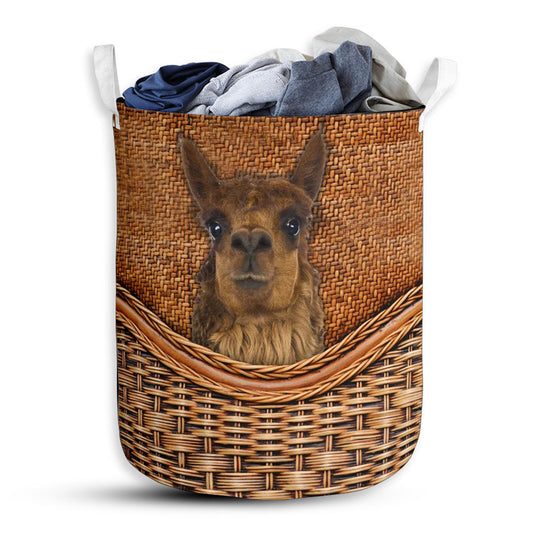 S: 17.72”x13.78” (45x35 cm) Alpaca Rattan Teaxture - Laundry Basket - Owls Matrix LTD