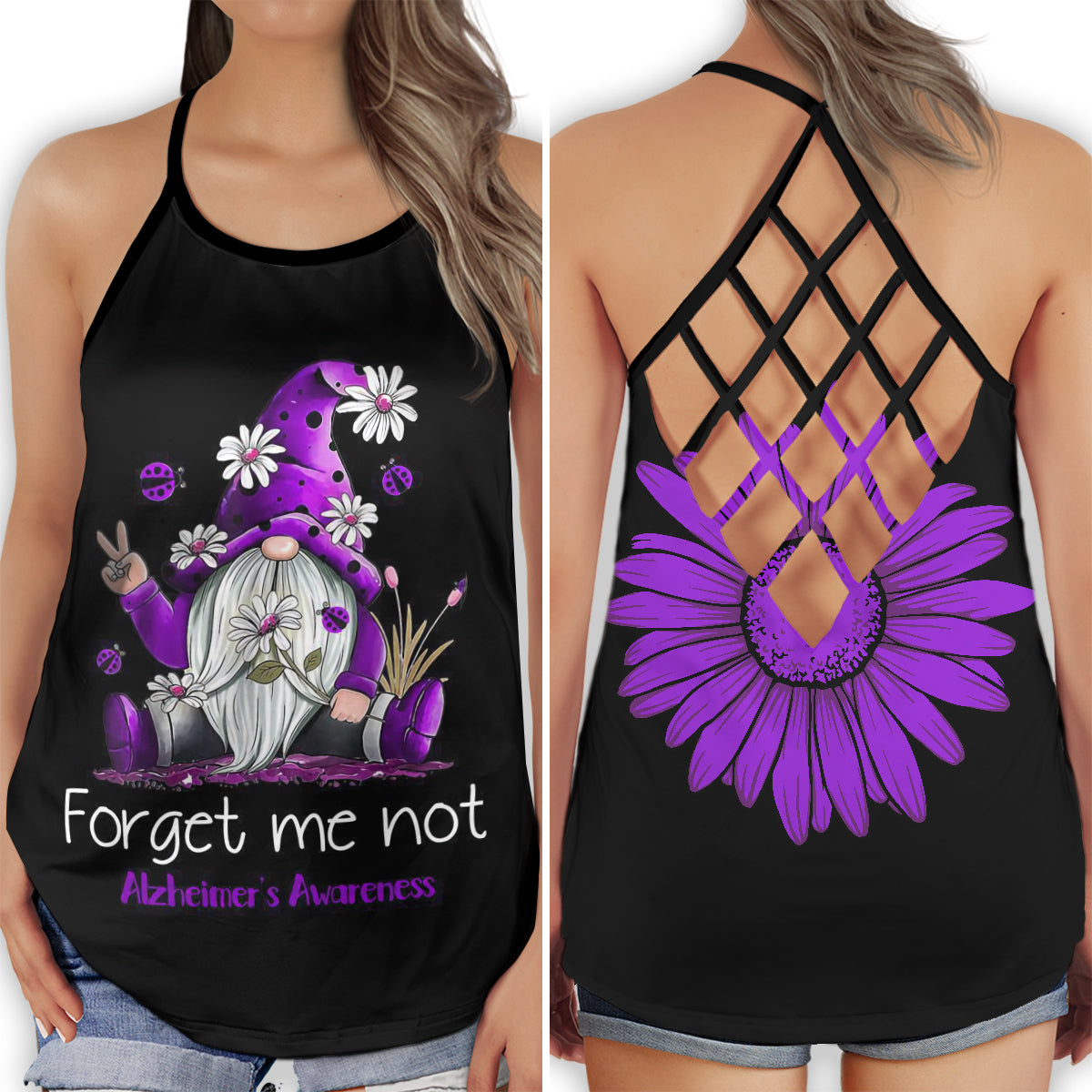 Alzheimers Awareness Forget Me Not Tribute - Hollow Tank Top