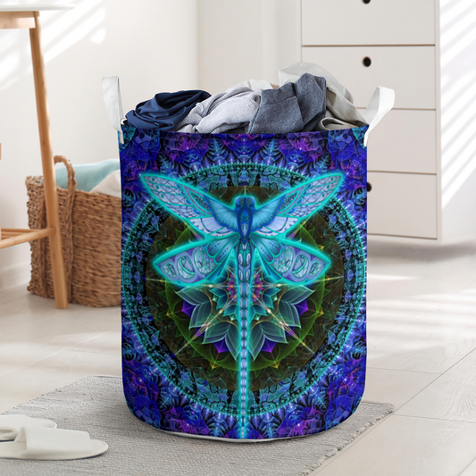 Amazing colorful dragonfly - Laundry basket - LAUB07NGC280222-Owls Matrix