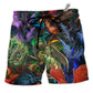Beach Short / Adults / S Dragon In An Unreal World - Beach Short - Owls Matrix LTD