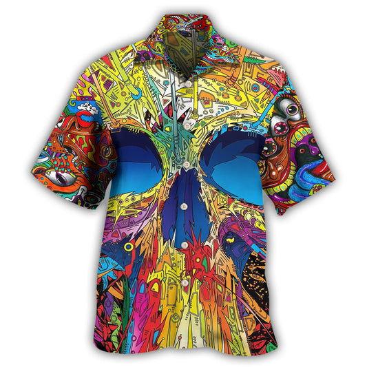 Colorful Summer Skull Art - Hawaiian Shirt