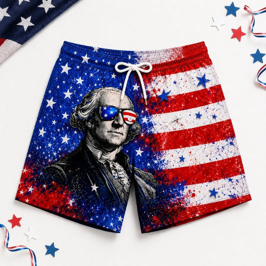 America 250th Anniversary Beach Short- Cool Founding Father Short