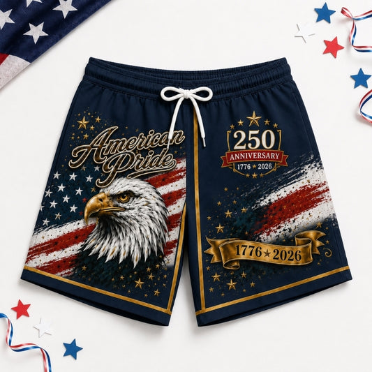 America 250th Anniversary Beach Short- Golden American Pride
