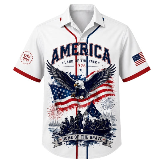 America 250th Anniversary Hawaiian Shirt - America Home of Brave