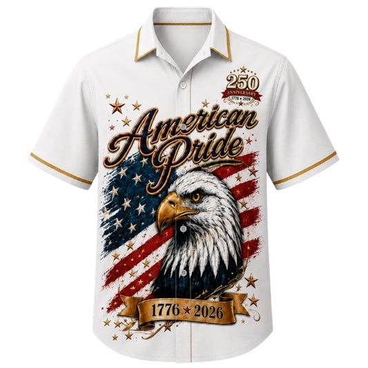 America 250th Anniversary Hawaiian Shirt - American Pride Eagle
