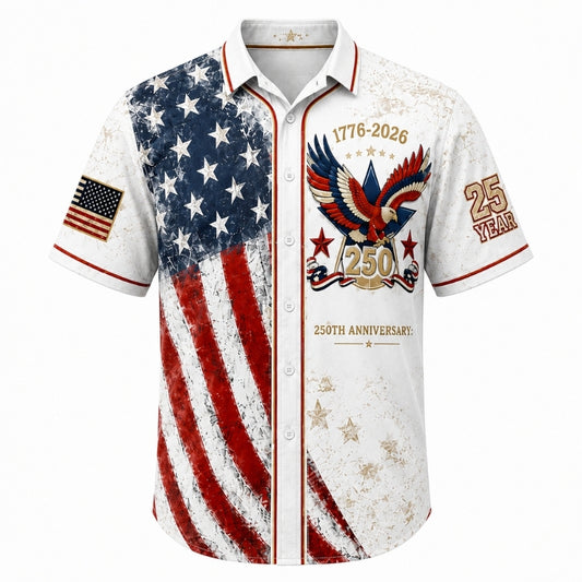 America 250th Anniversary Hawaiian Shirt - Anniversary Eagle Crest