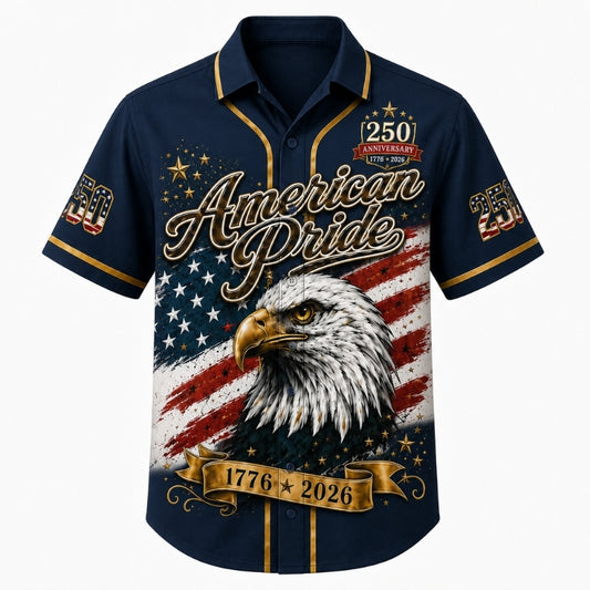 America 250th Anniversary Hawaiian Shirt - Golden American Pride