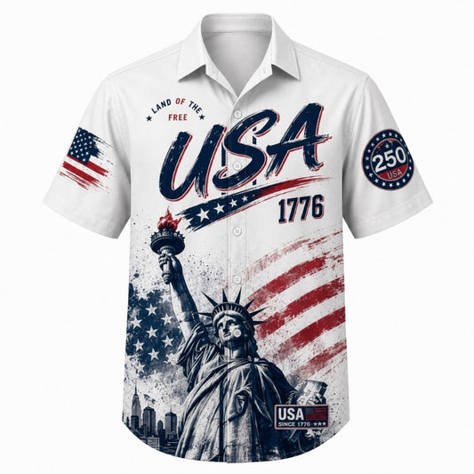 America 250th Anniversary Hawaiian Shirt - USA Land of the Free