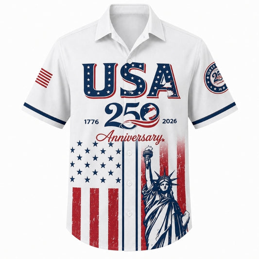 America 250th Anniversary Hawaiian Shirt - USA Liberty Anniversary