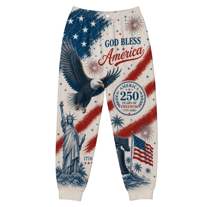 America 250th Anniversary Pajamas Short Sleeve - Blessed America Eagle